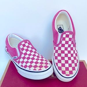 Classic Slip-On Fuchsia Pink Vans for kids. Size 2 (big kid).